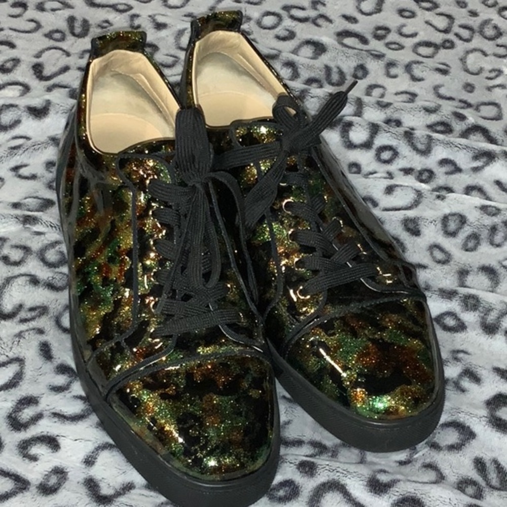 Men’s Louboutin Camo colored shoes